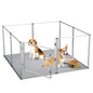 Parc pour Chiens en Acrylique avec Tapis Étanche – Cage d’intérieur Transparent pour Chiots, Chats, Mise Bas