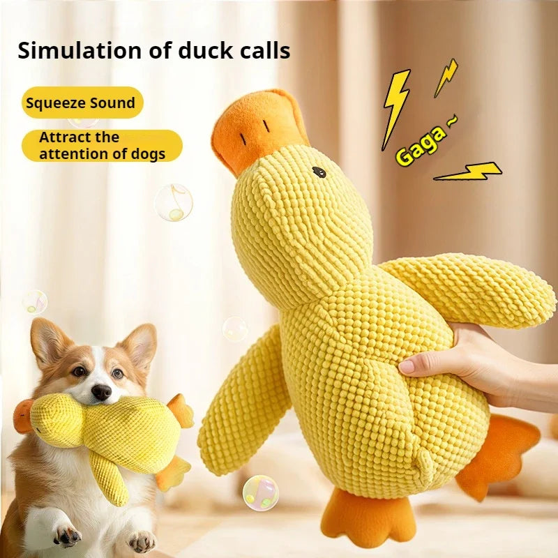 Jouet Chien Canard en Peluche – Anti-Stress, Résistant aux Morsures, Bruit de Couinement, Compagnon de Sommeil