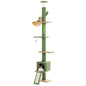 Arbre à Chat Ajustable 210-274 cm – 5 Niveaux avec Niche, Échelles et Griffoirs
