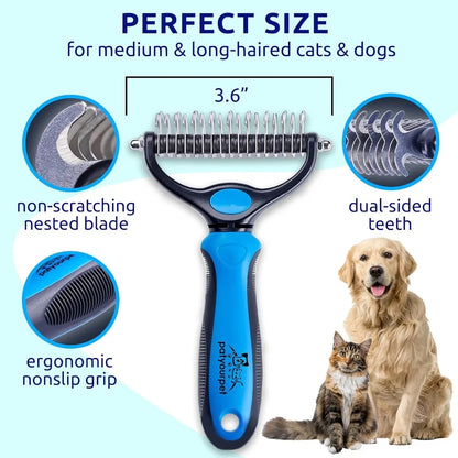 Brosse Double Face Anti-Mue pour Chien & Chat – Démêlage et Sous-Poil