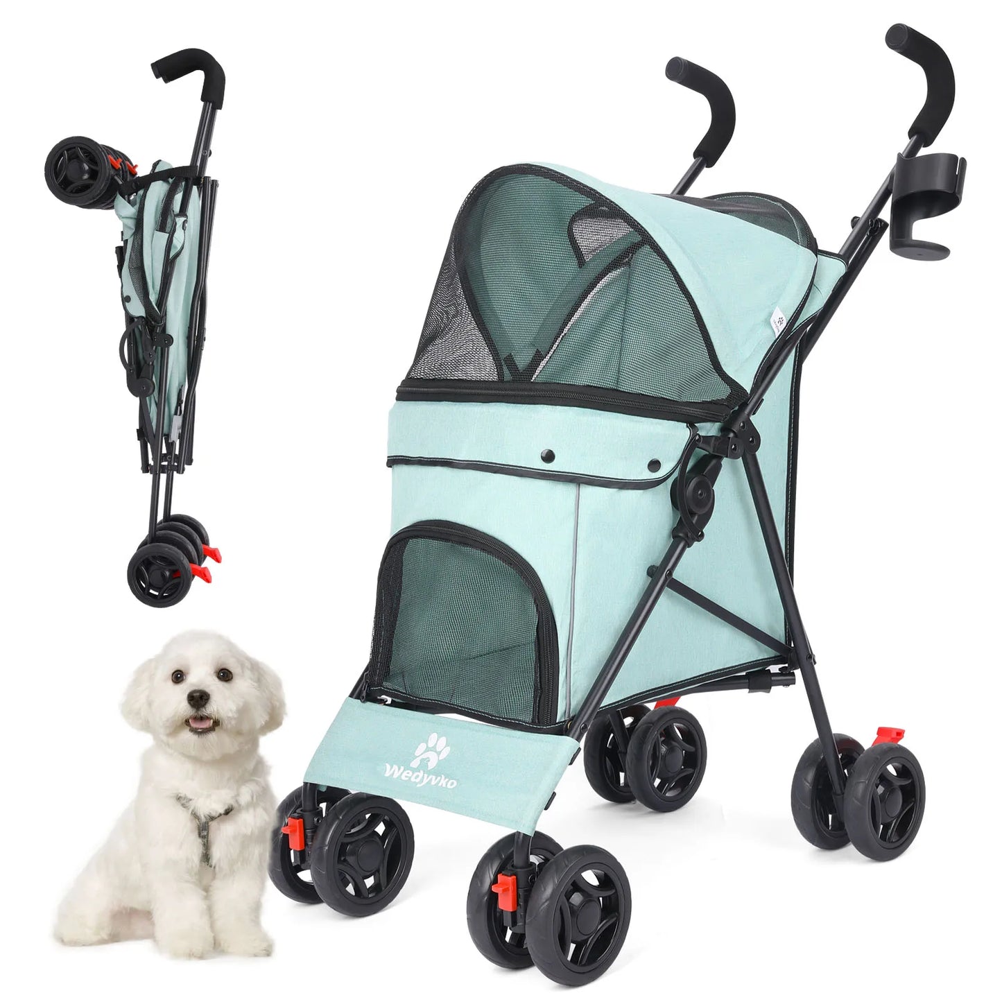 Poussette Légère pour Chien et Chat – Pliable & Respirante