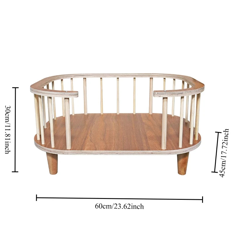 Lit Élevé en Bois pour Chien et Chat – Anti-humidité & Design Moderne