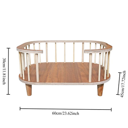 Lit Élevé en Bois pour Chien et Chat – Anti-humidité & Design Moderne