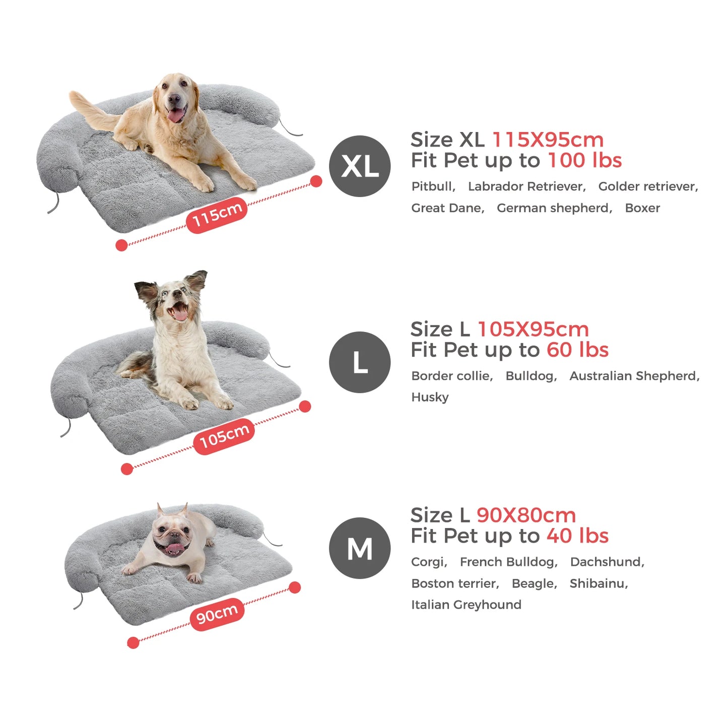 Canapé-Lit Fluffy pour Chien – Matelas d’Hiver Chaud, Lavable, Antidérapant