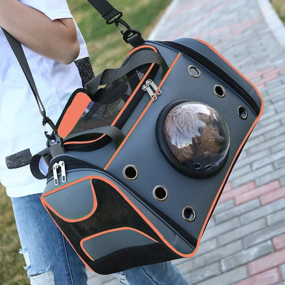 Sac de Transport pour Chien et Chat – Sac Bandoulière Respirant Grande Capacité | Idéal pour Petits Chiens et Chats, Portable & Confortable