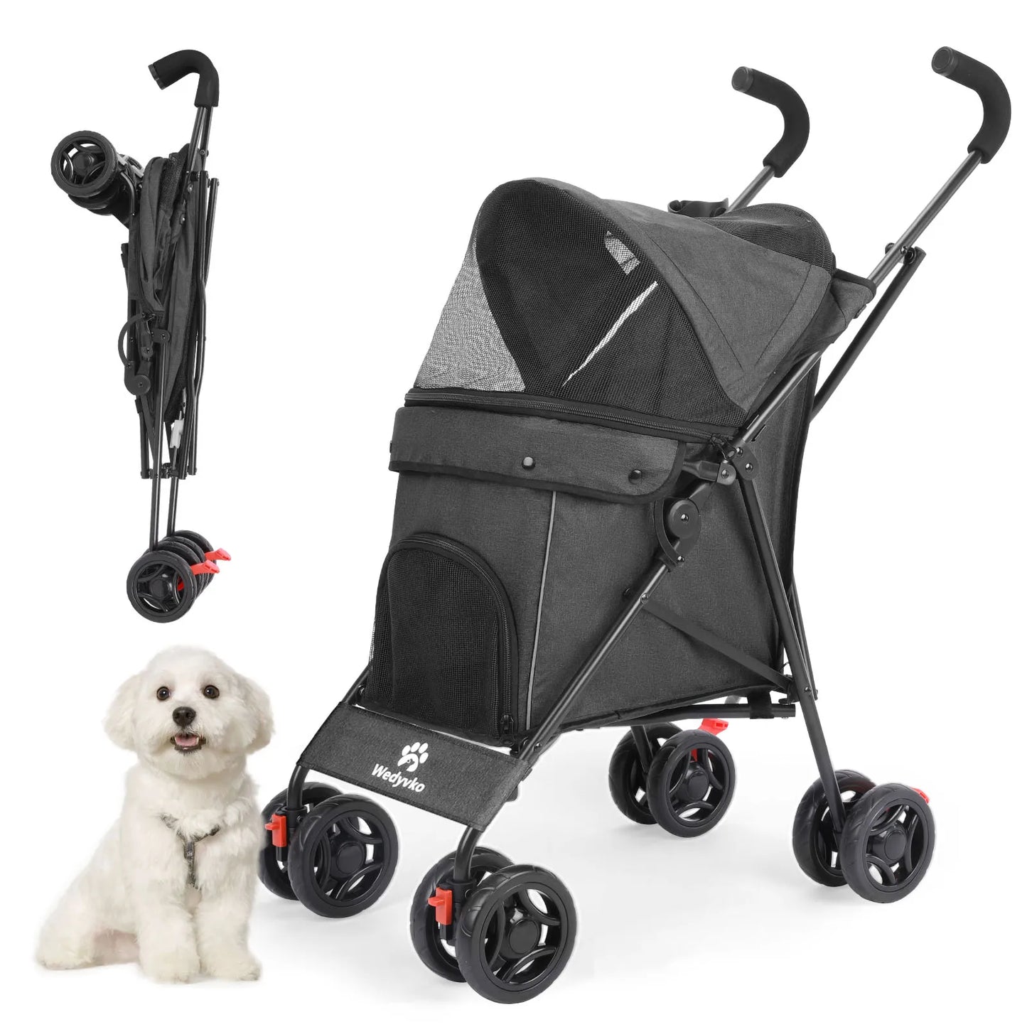 Poussette Légère pour Chien et Chat – Pliable & Respirante