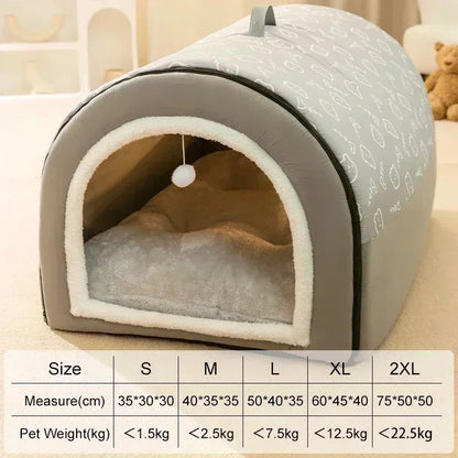 Maison Douillette pour Chiens | Tente de Sommeil Chaude et Lavable pour Chiens Moyens et Grands