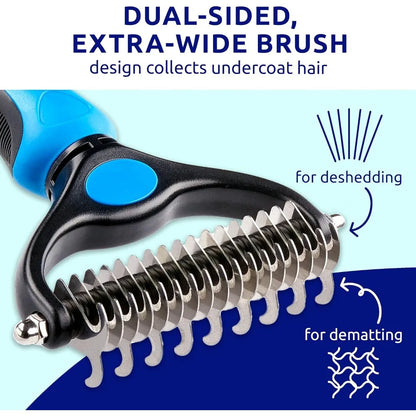 Brosse Double Face Anti-Mue pour Chien & Chat – Démêlage et Sous-Poil