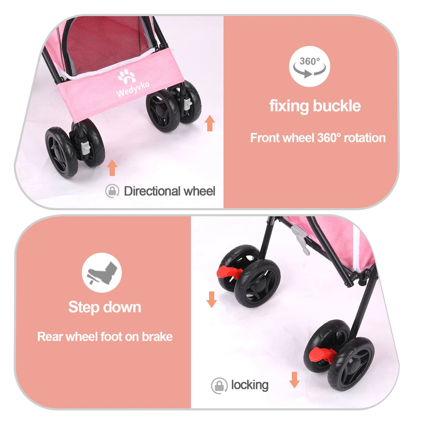 Poussette Légère pour Chien et Chat – Pliable & Respirante
