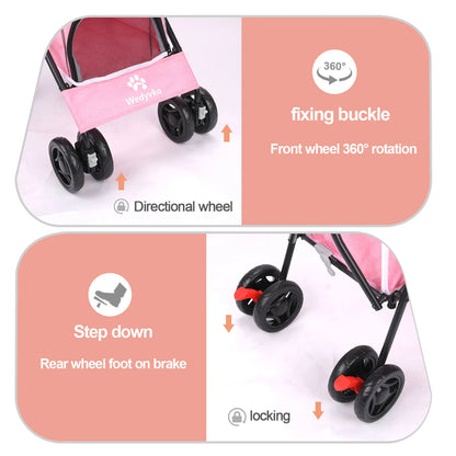 Poussette Légère pour Chien et Chat – Pliable & Respirante