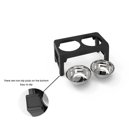 Gamelle Élevée Réglable pour Chien avec Double Bols Inox – Support Ajustable Chiens Petits à Grands