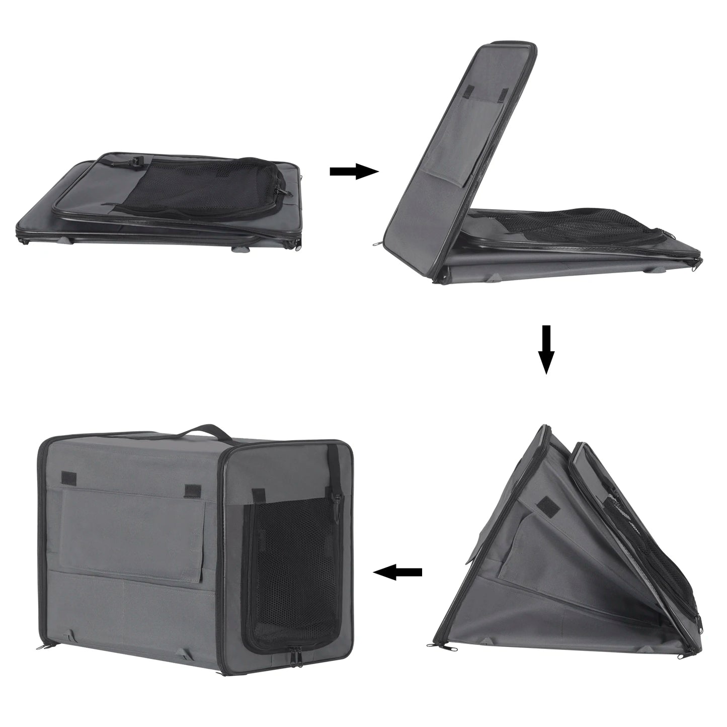 Boîte de Transport Pliable pour Chiens et Chats – Sécurisée et Confortable en Voiture