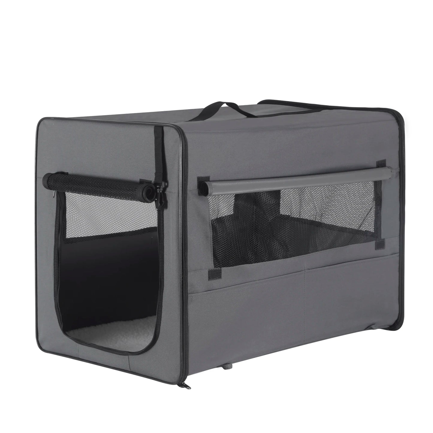 Boîte de Transport Pliable pour Chiens et Chats – Sécurisée et Confortable en Voiture